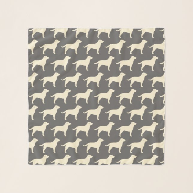 Yellow Labrador Retriever Silhouettes Pattern Scarf (Front)