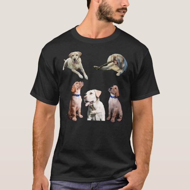 Yellow Labrador Retriever Stickers T-Shirt (Front)