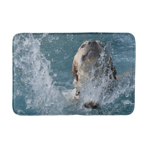 Yellow Labrador Retriever Swimming Bath Mat