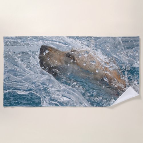 Yellow Labrador Retriever Swimming Beach Towel