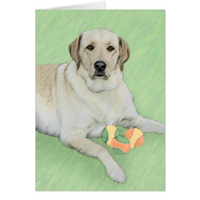Yellow Labrador Retriever & Tennis Balls Painting (Front)