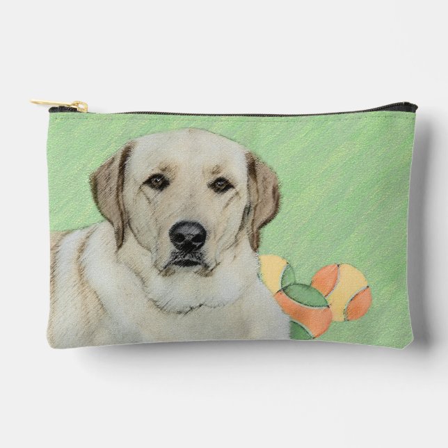 Yellow Labrador Retriever & Tennis Balls Painting Accessory Pouch (Front)