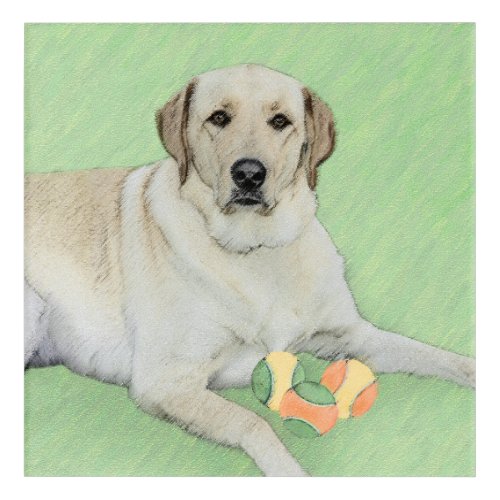 Yellow Labrador Retriever  Tennis Balls Painting Acrylic Print