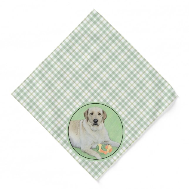 Yellow Labrador Retriever & Tennis Balls Painting Bandana (Front)