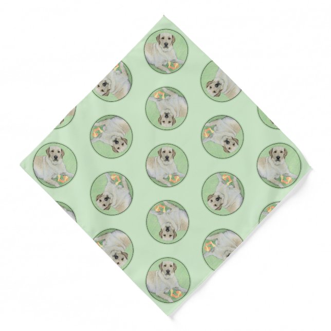 Yellow Labrador Retriever & Tennis Balls Painting Bandana (Front)