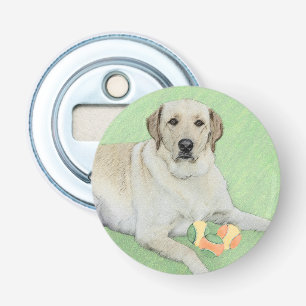 Yellow Labrador Retriever & Tennis Balls Painting Bottle Opener