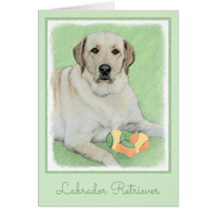 Yellow Labrador Retriever & Tennis Balls Painting Cards