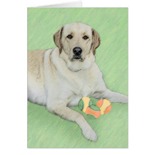 Yellow Labrador Retriever & Tennis Balls Painting Cards