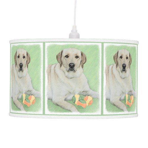 Yellow Labrador Retriever  Tennis Balls Painting Ceiling Lamp