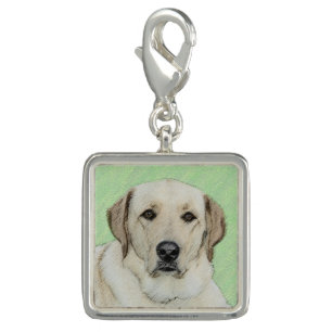Yellow Labrador Retriever & Tennis Balls Painting Charm