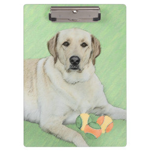 Yellow Labrador Retriever & Tennis Balls Painting Clipboard