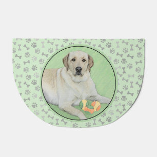 Yellow Labrador Retriever & Tennis Balls Painting Doormat