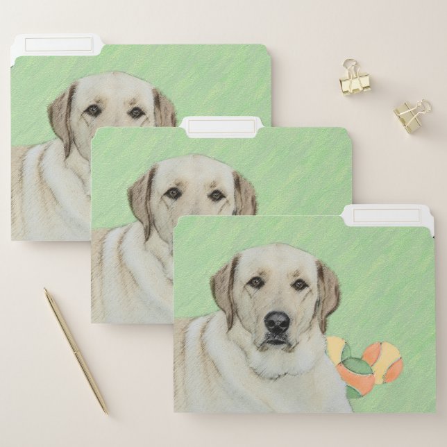 Yellow Labrador Retriever & Tennis Balls Painting File Folder (Set)