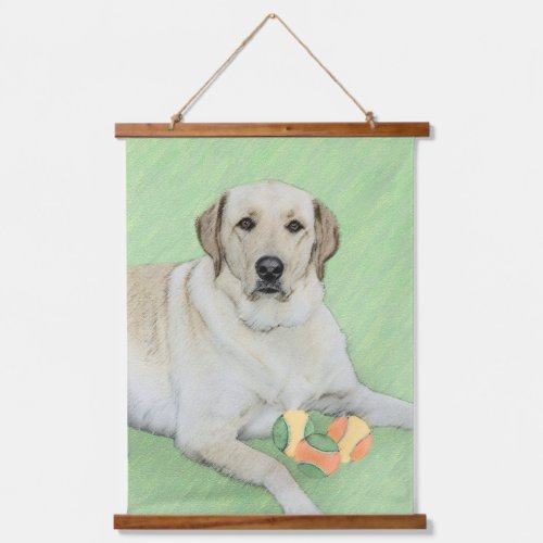 Yellow Labrador Retriever  Tennis Balls Painting Hanging Tapestry