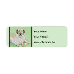 Yellow Labrador Retriever & Tennis Balls Painting Label