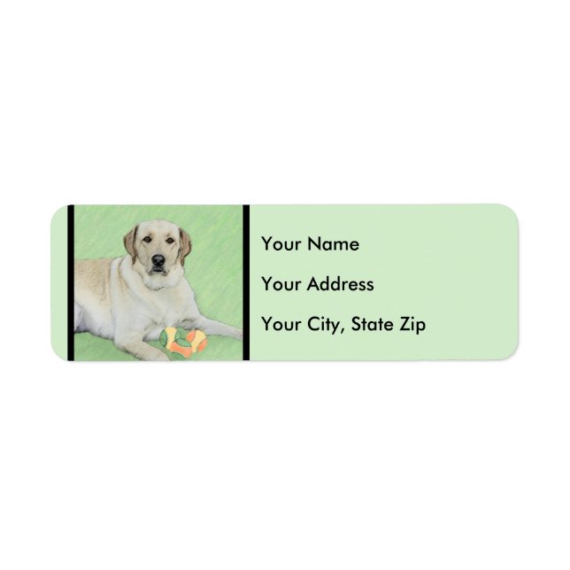 Yellow Labrador Retriever & Tennis Balls Painting Label (Front)