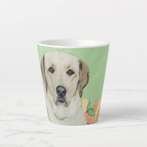 Yellow Labrador Retriever  Tennis Balls Painting Latte Mug