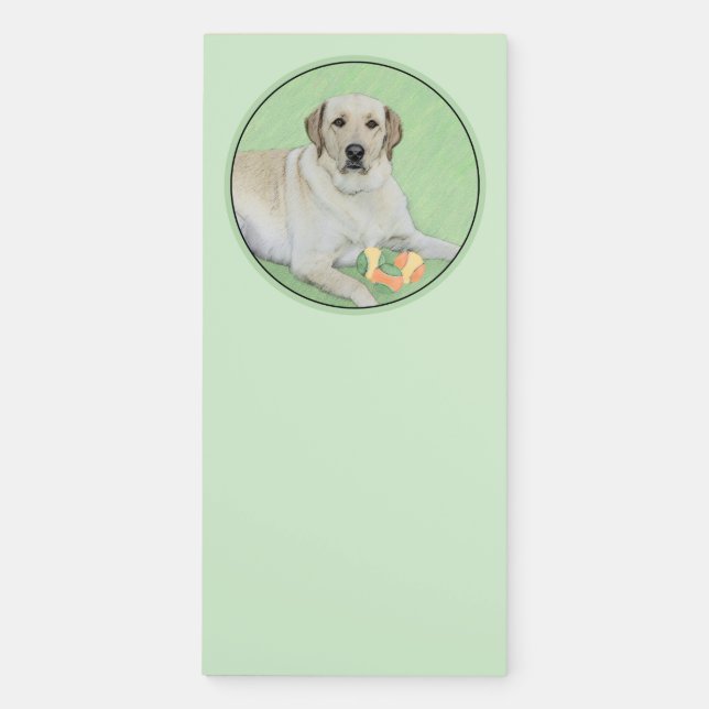 Yellow Labrador Retriever & Tennis Balls Painting Magnetic Notepad (Front)