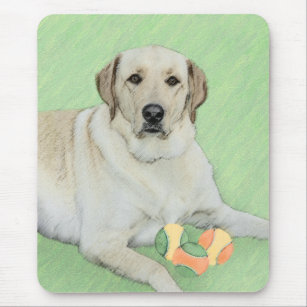 Yellow Labrador Retriever & Tennis Balls Painting Mouse Pad
