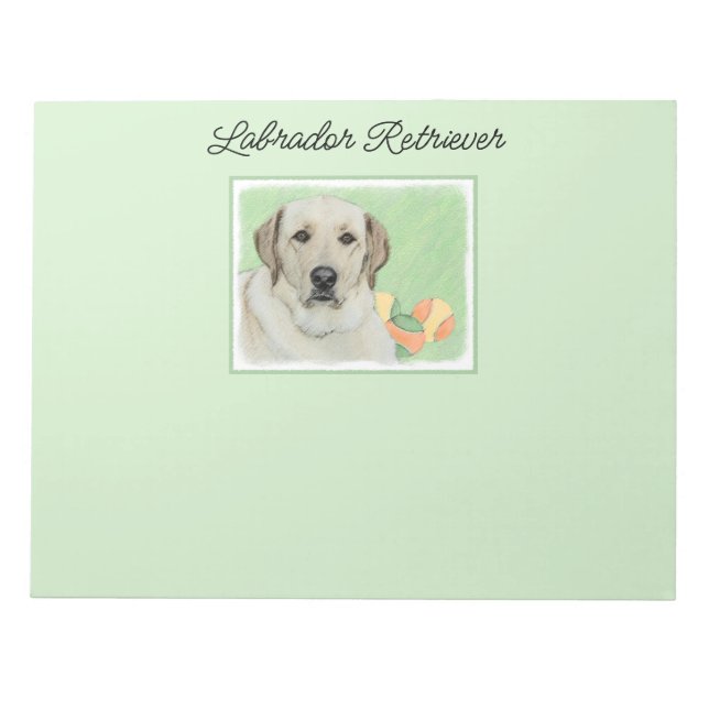 Yellow Labrador Retriever & Tennis Balls Painting Notepad (Front)