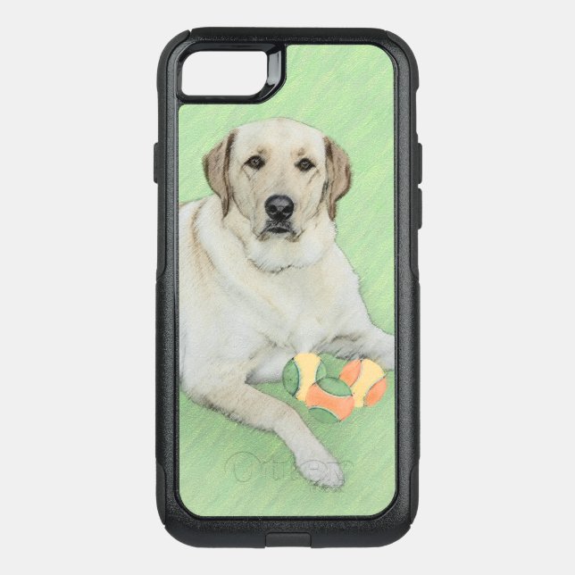 Yellow Labrador Retriever & Tennis Balls Painting Otterbox iPhone Case (Back)