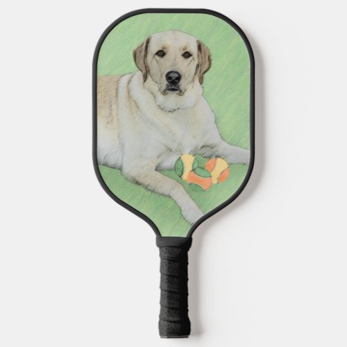 Yellow Labrador Retriever  Tennis Balls Painting Pickleball Paddle