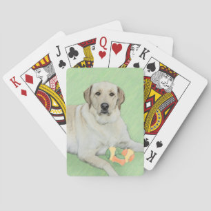 Yellow Labrador Retriever & Tennis Balls Painting Poker Cards