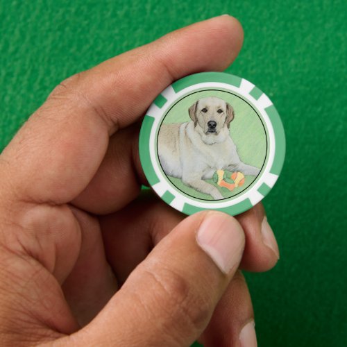 Yellow Labrador Retriever  Tennis Balls Painting Poker Chips