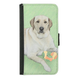 Yellow Labrador Retriever &amp; Tennis Balls Painting Samsung Galaxy S5 Wallet Case