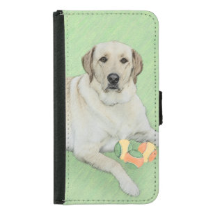Yellow Labrador Retriever & Tennis Balls Painting Samsung Galaxy S5 Wallet Case