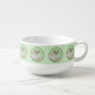 Yellow Labrador Retriever & Tennis Balls Painting Soup Mug