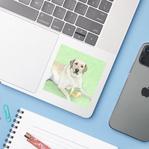 Yellow Labrador Retriever & Tennis Balls Painting Sticker
