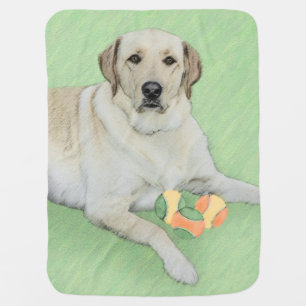 Yellow Labrador Retriever & Tennis Balls Painting Swaddle Blanket