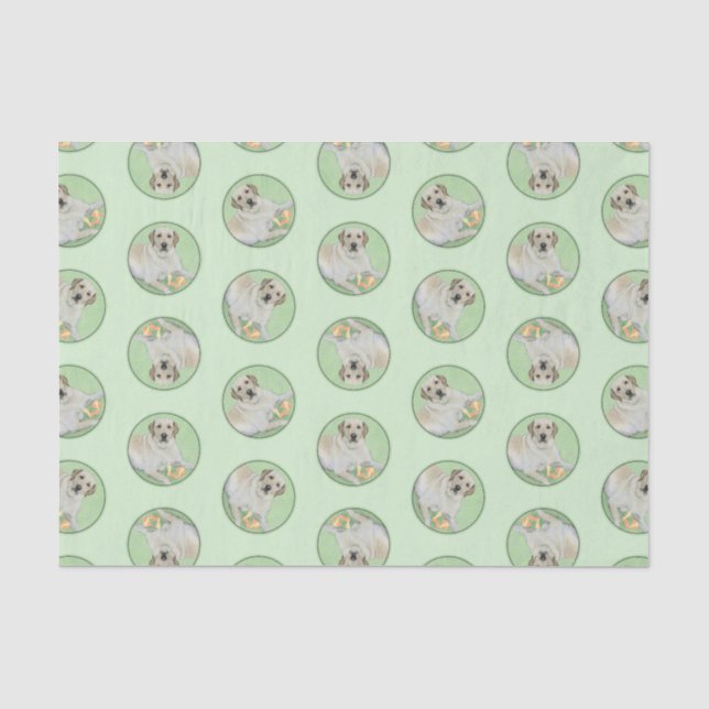 Yellow Labrador Retriever & Tennis Balls Painting Tissue Paper (Front)