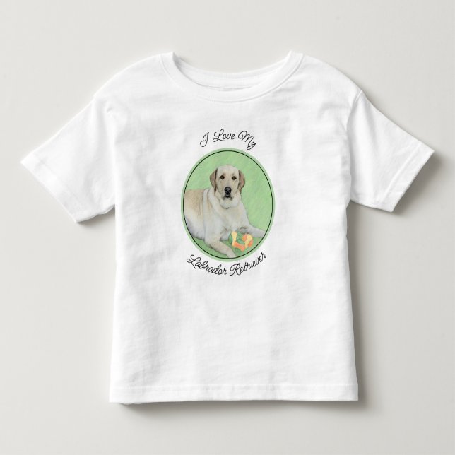 Yellow Labrador Retriever & Tennis Balls Painting Toddler T-shirt (Front)