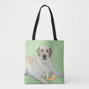 Yellow Labrador Retriever & Tennis Balls Painting Tote Bag