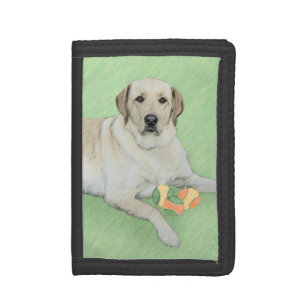 Yellow Labrador Retriever & Tennis Balls Painting Tri-fold Wallet
