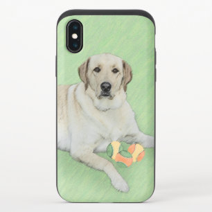 Yellow Labrador Retriever & Tennis Balls Painting iPhone X Slider Case