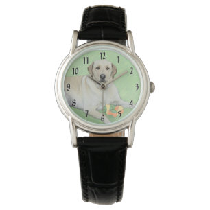 Yellow Labrador Retriever & Tennis Balls Painting Watch