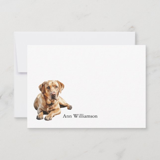 Yellow Labrador Retriever Thank You Card (Front)