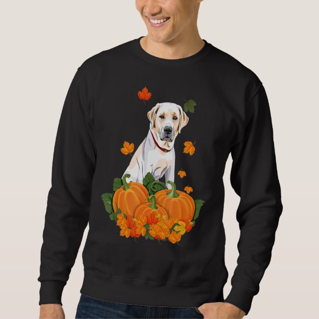 Yellow Labrador Retriever Thanksgiving Pumpkin Fal Sweatshirt (Front)