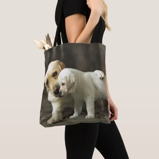 Yellow Labrador Retriever Tote Bag (Close Up)