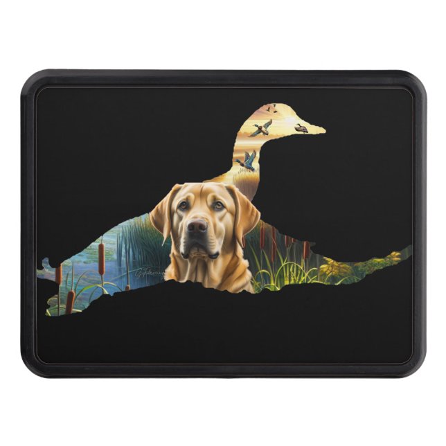 Yellow Labrador Retriever Trailer Hitch Cover (Front)
