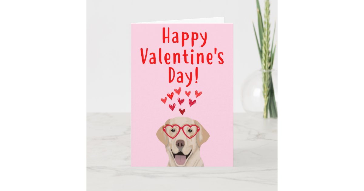 Yellow Labrador Retriever Valentine's Day Card | Zazzle