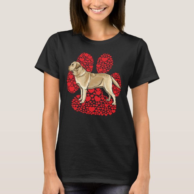 Yellow Labrador Retriever Valentines Day Dog Love  T-Shirt (Front)