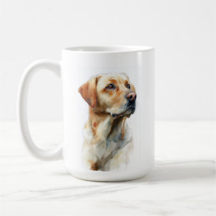 Yellow labrador retriever watercolor coffee mug