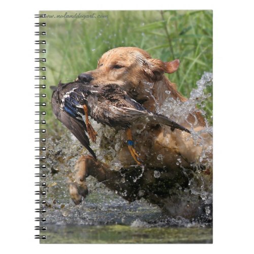 Yellow Labrador Retriever with duck Notebook