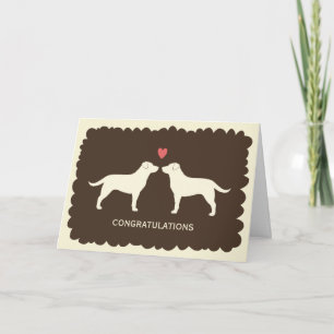 Yellow Labrador Retrievers Wedding Congratulations Card