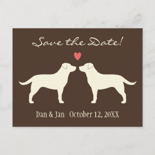 Yellow Labrador Retrievers Wedding Save the Date Announcement Postcard