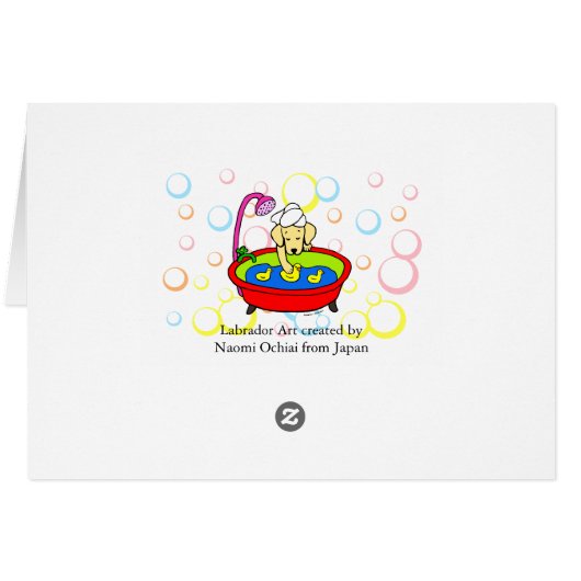Yellow Labrador & Rubber Ducks Cartoon (Back Horizontal)